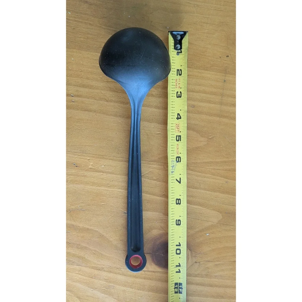GoodCook Black Nylon Soup Ladle‎ Red Hanging Loop Non-Stick Safe 11.5 Inch
